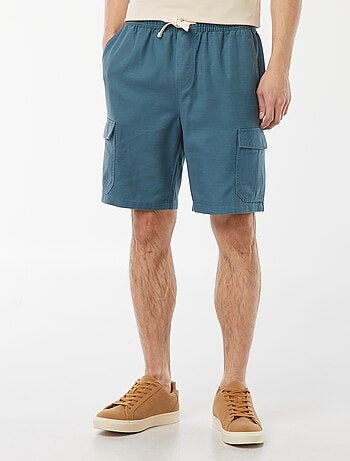 Bermuda uni avec poches à rabat