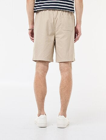 Bermuda uni en coton et lin