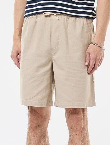Bermuda uni en coton et lin