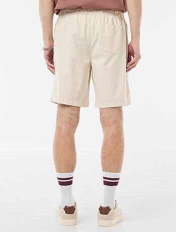 Bermuda uni en coton et lin