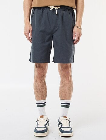 Bermuda uni en coton et lin