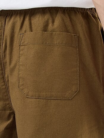 Bermuda uni en coton et lin