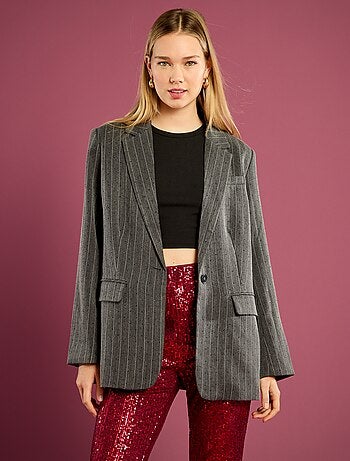 Blazer rayé avec strass
