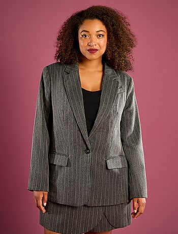 Blazer rayé avec strass intégrés