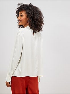 Blouse à col haut et ouverture en V - Kiabi