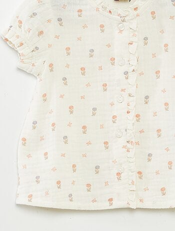Blouse à manches courtes en gaze de coton