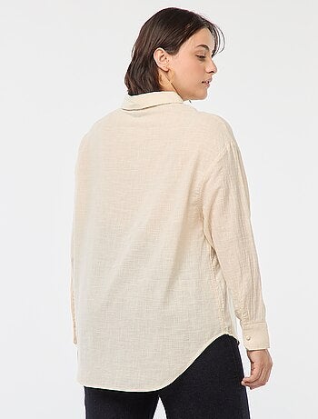 Blouse à manches longues avec broderies ajourées