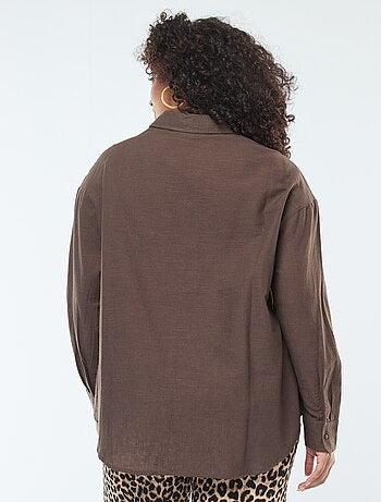 Blouse à manches longues avec broderies ajourées