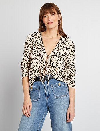 Blouse à volants à nouer