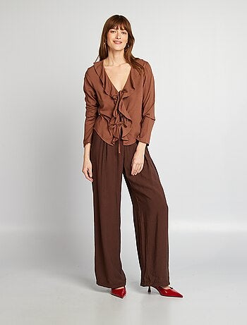 Blouse à volants à nouer