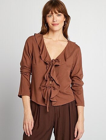 Blouse à volants à nouer
