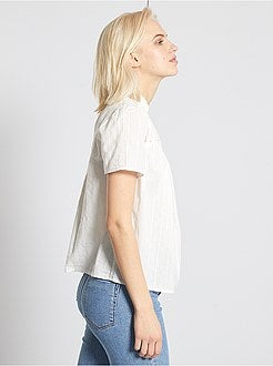 Blouse avec broderie anglaise - Kiabi