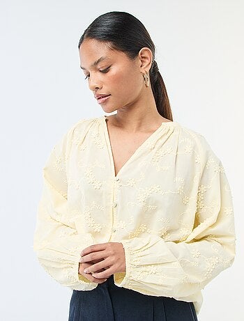 Blouse avec broderies fleurs