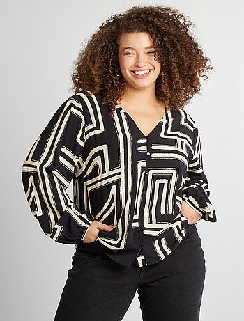 Blouse boutonnée à motif