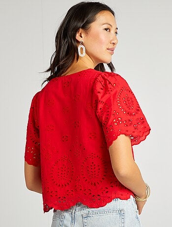 Blouse brodée avec nœuds