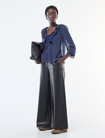 Blouse cavalière en voile transparent