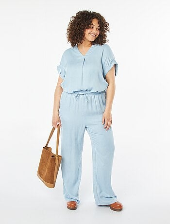 Blouse col mao avec manches courtes retroussables