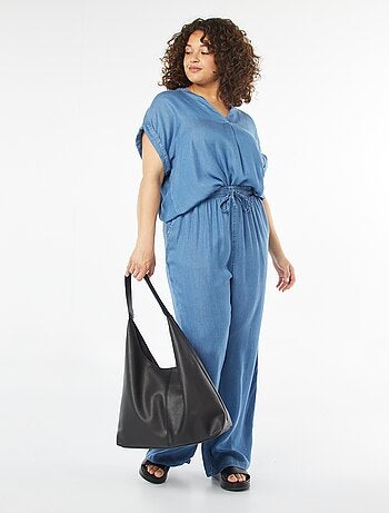 Blouse col mao avec manches courtes retroussables