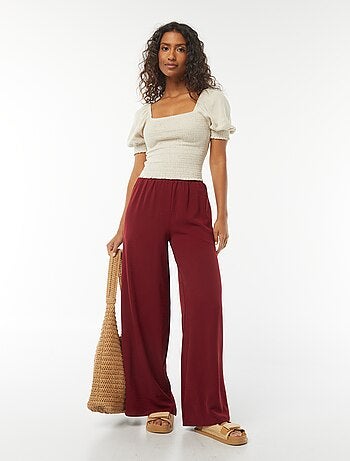 Blouse crop à manches courtes