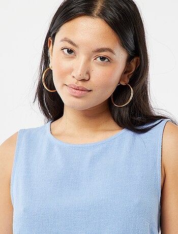 Blouse crop en lin mélangé