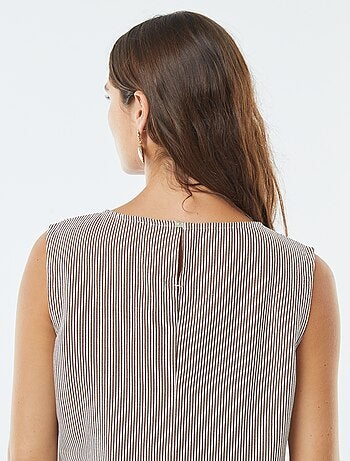 Blouse crop en lin mélangé sans manches