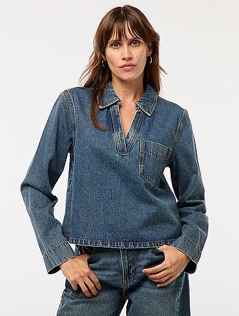 Blouse droite en denim