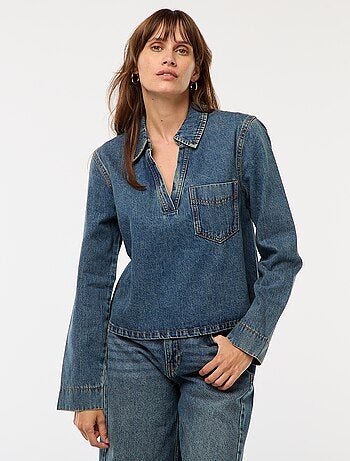 Blouse droite en denim