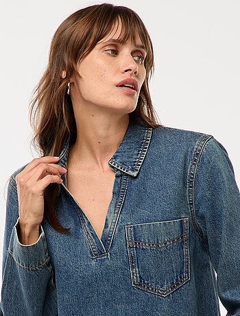 Blouse droite en denim