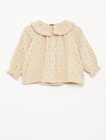 Blouse en gaze de coton avec col claudine