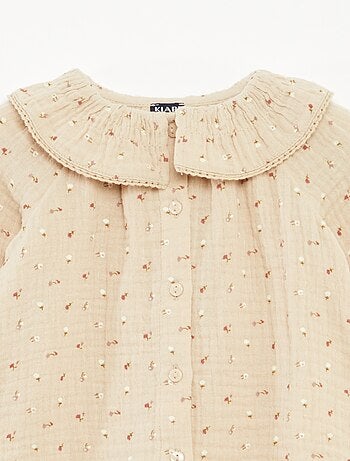 Blouse en gaze de coton avec col claudine