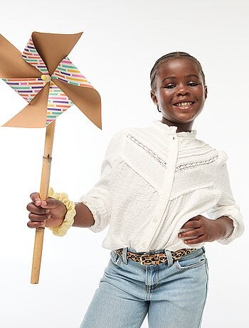 Blouse en gaze de coton plumetis