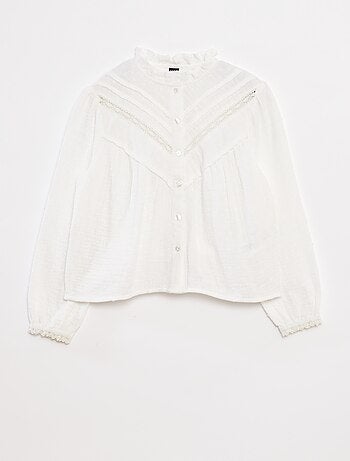 Blouse en gaze de coton plumetis