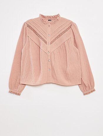 Blouse en gaze de coton plumetis