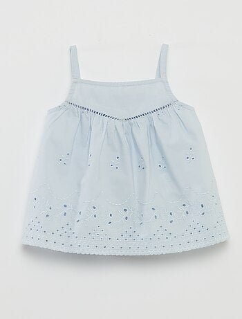 Blouse en popeline avec broderies anglaises