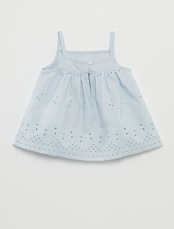 Blouse en popeline avec broderies anglaises