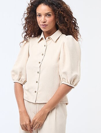 Blouse en velours avec manches 3/4