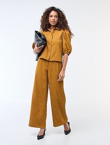 Blouse en velours avec manches 3/4