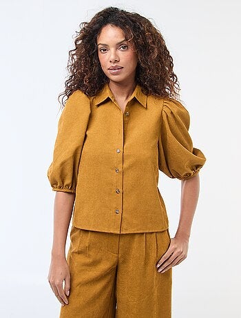 Blouse en velours avec manches 3/4