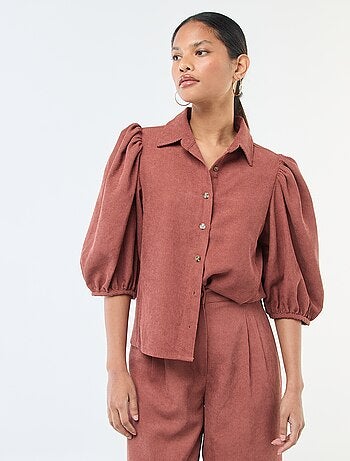 Blouse en velours avec manches 3/4