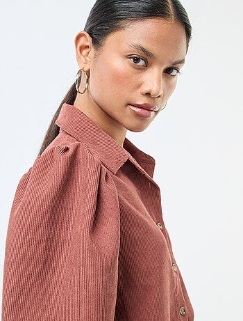 Blouse en velours avec manches 3/4