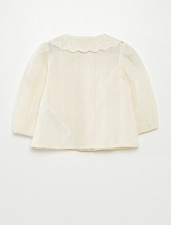 Blouse en voile de coton avec broderies anglaises