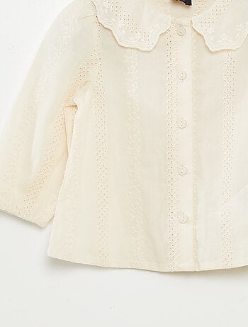 Blouse en voile de coton avec broderies anglaises