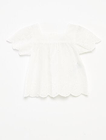 Blouse en voile de coton avec broderies anglaises