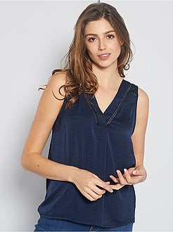 Blouse fluide bi-matière - Kiabi