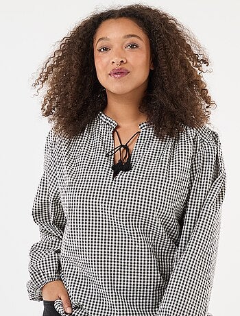 Blouse fluide fines rayures