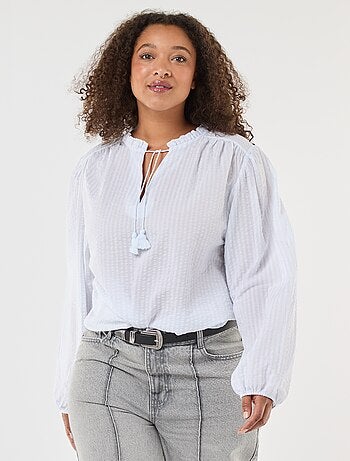 Blouse fluide fines rayures
