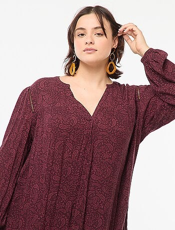 Blouse fluide imprimée en maille crêpe