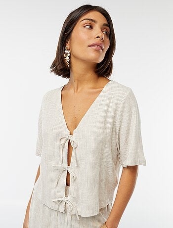 Blouse gilet avec nœuds