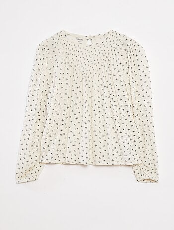 Blouse imprimée en maille crêpe