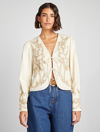 Blouse kimono brodé